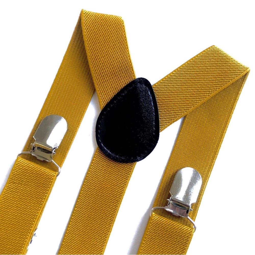 Gold y-back elastic suspenders